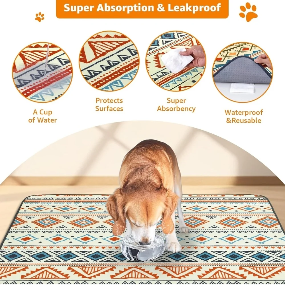 Tribal Pattern Super Absorbent Pet Mat 2 Pack 18x24